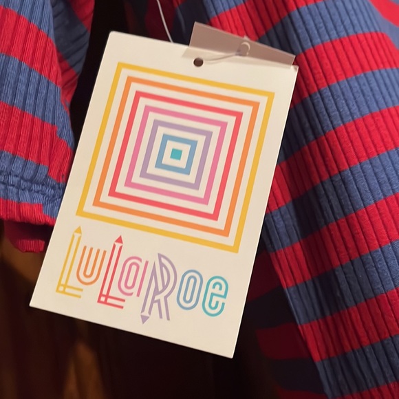 NWT LuLa Roe Striped Short Sleeve Dress - Picture 6 of 6